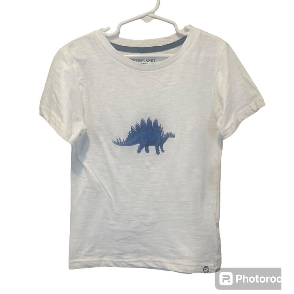 NWT Free Planet S/S T-Shirt • Dinosaur • Young Boys’ Large (6) Blue Dino